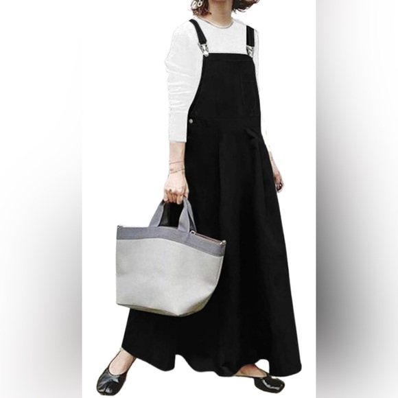 chouYatou Dresses & Skirts - 67.  XS Women's Casual Loose A Line Long Suspender Skirt Overall Pinafore Dress